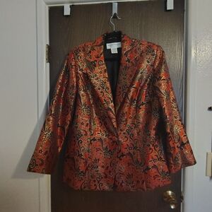 Elegant Red and Gold Women's Jacket